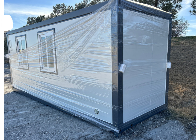 7ft x 20ft Portable Office/ Cabin with Bathroom/ Steel frame/Lockable Entry Door