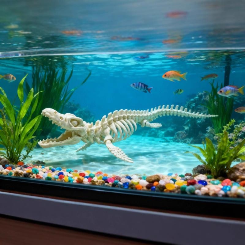1PCS Realistic Mosasaurus Skeleton Replica Aquarium Decoration Skeleton Model