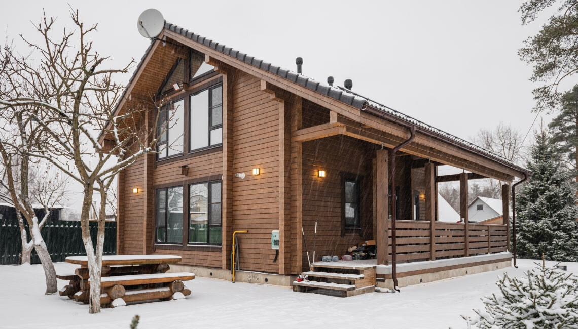 PREFAB LOG CABIN HOME KIT NATURAL WOOD 2045 ft² / 190 m² – DISCOUNT CARD 3% off