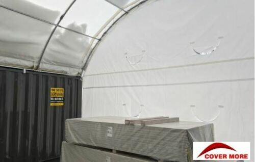 Covermore 20×40 (15 oz PVC) upgraded Conex Container Mounted Canopy Shelter