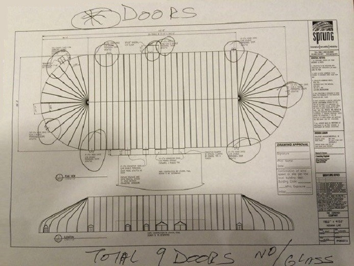 GIANT VINYL BUILDING FRAME TO MAKE A 160 WIDE X 410 LONG X 55 FT HIGH STRUCTURE