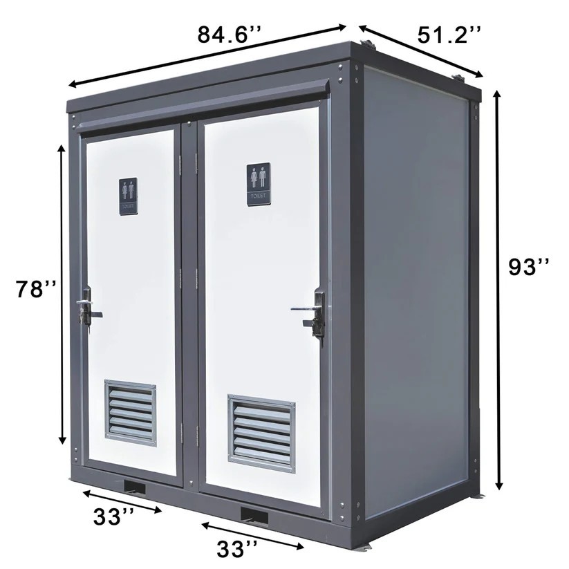 AS-IS Bastone 2-Stall Portable Toilet – Discounted for Exterior Cosmetic Damage