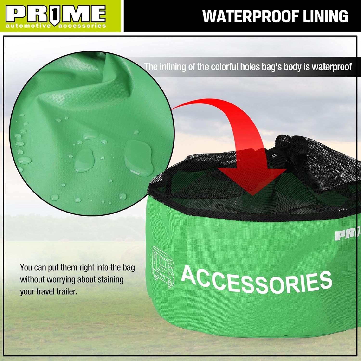 PR1ME 4 Pack Waterproof RV Hose Bag Storage, Utility Bag, Sewer Blue