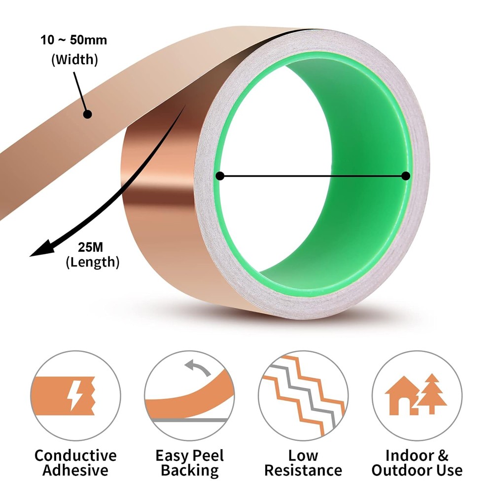 Copper Snail Slug Tape (9 Sizes) 25m Adhesive Repellent Barrier Pest Deterrent