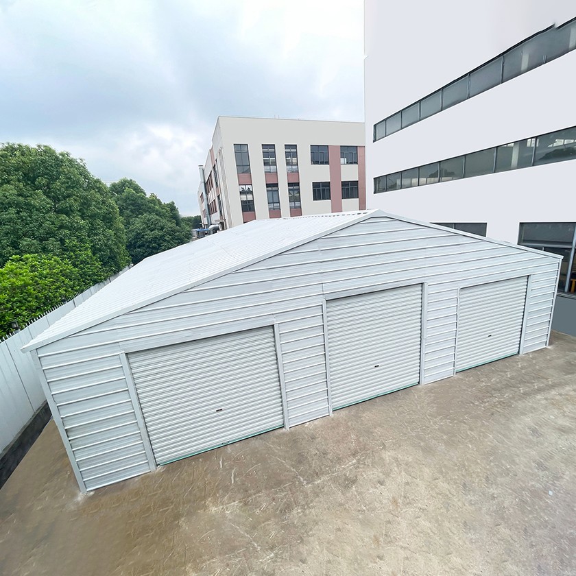 39x39ft Heavy-Duty Steel Barn with 3 Rolling Doors