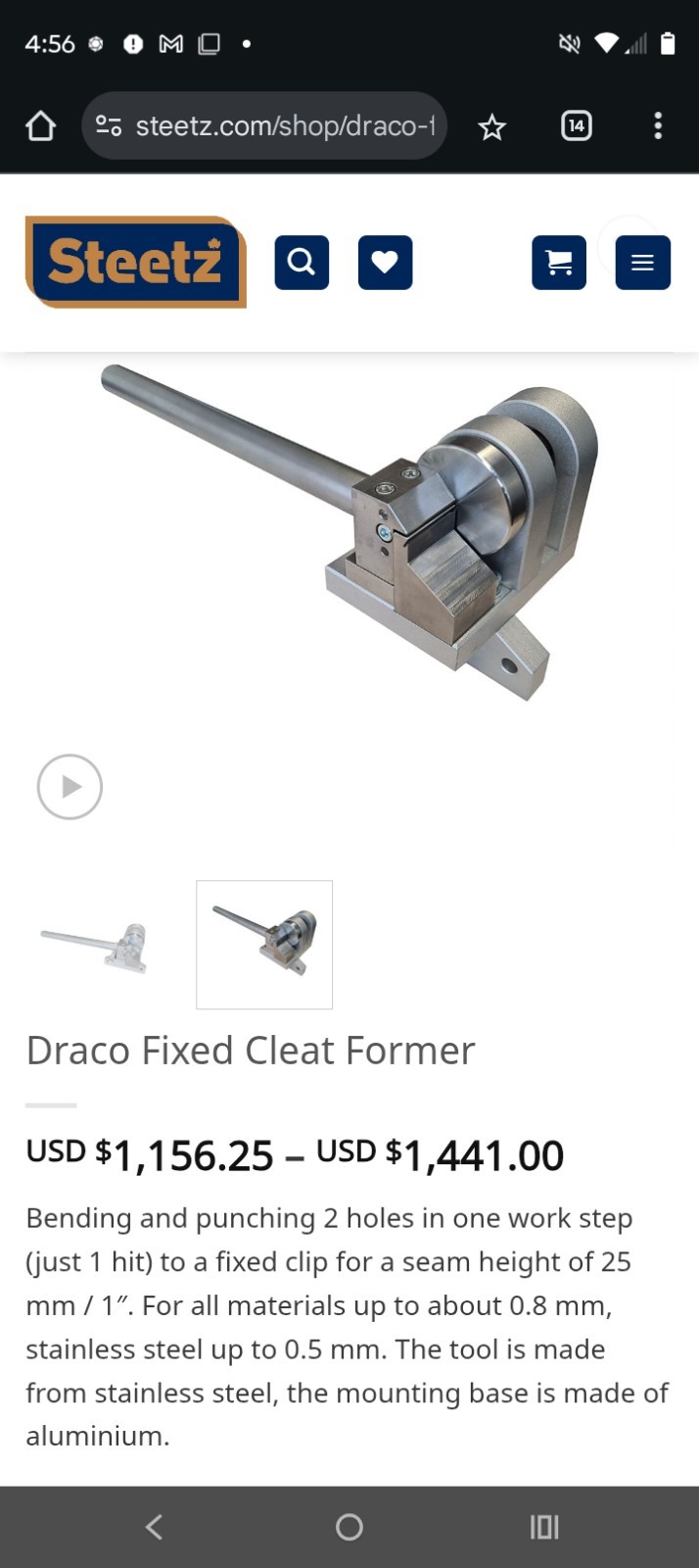 Fixed Clip Former Similar To K10-FH-38 Roofing Clips