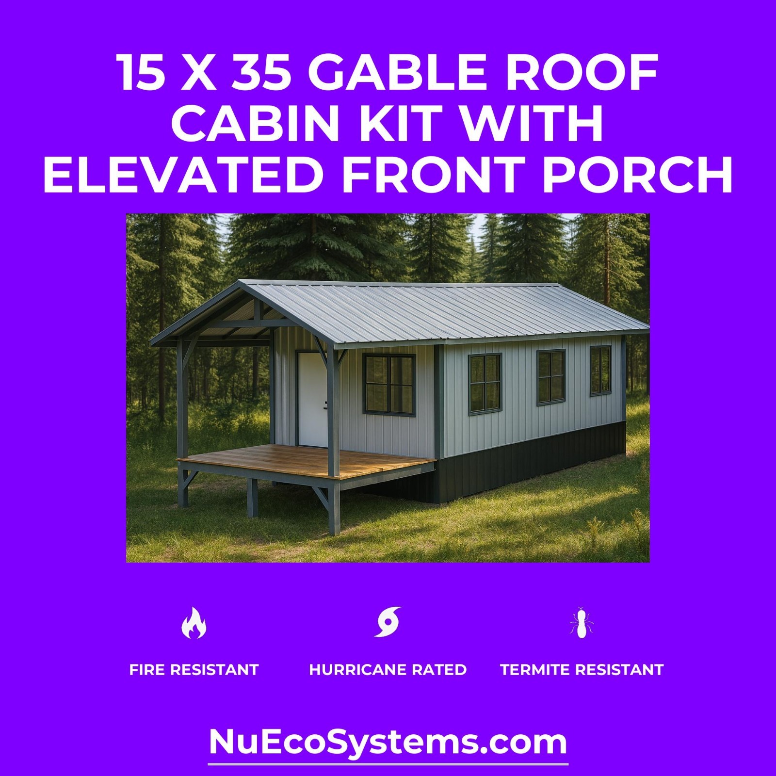 ARIZONA FIRE RESISTANT 30 X 30 GALVANIZED STEEL CABIN KIT