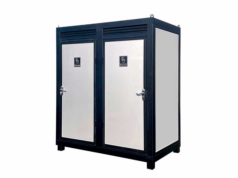 Two-Person Restroom Mobile Toilet Cabin Outdoor Restroom w/ Light Sink Vent Fan