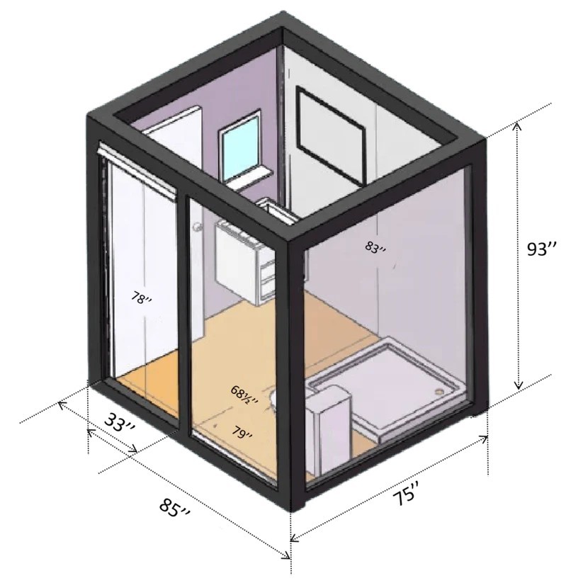 Bastone Private Toilet Stalls w/ Sink &Showers Mobile Toilet Portable Restrooms