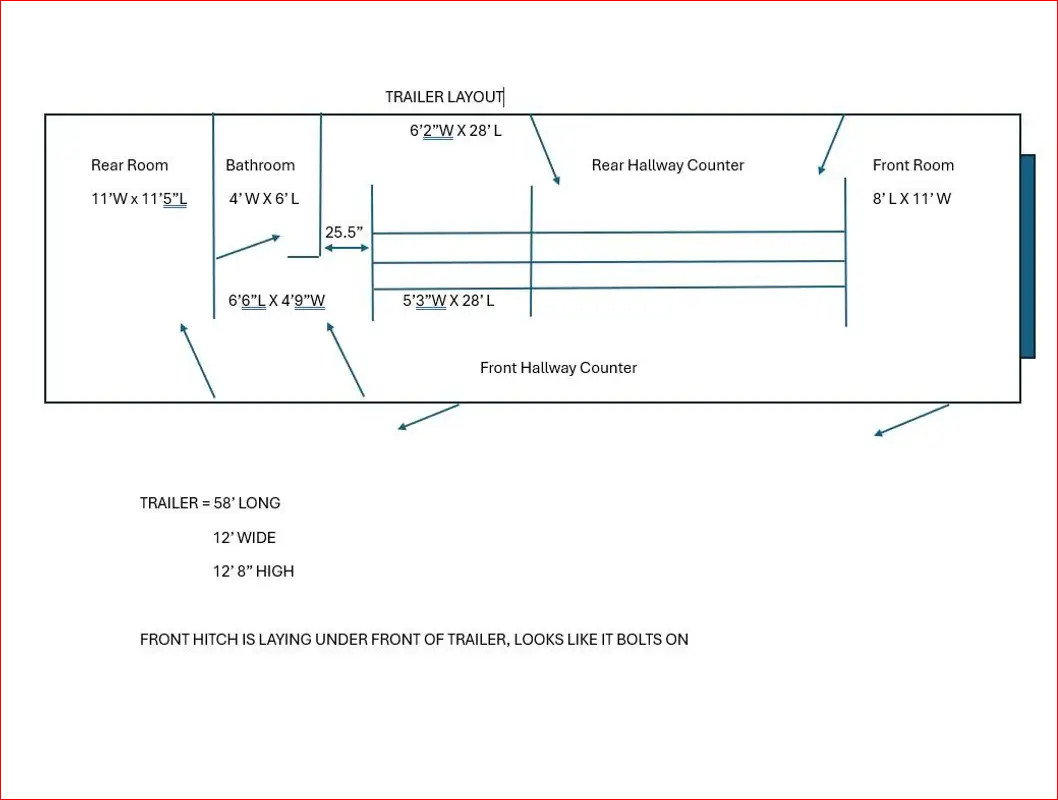 12×56 Modular Office Trailer with Delivery Available