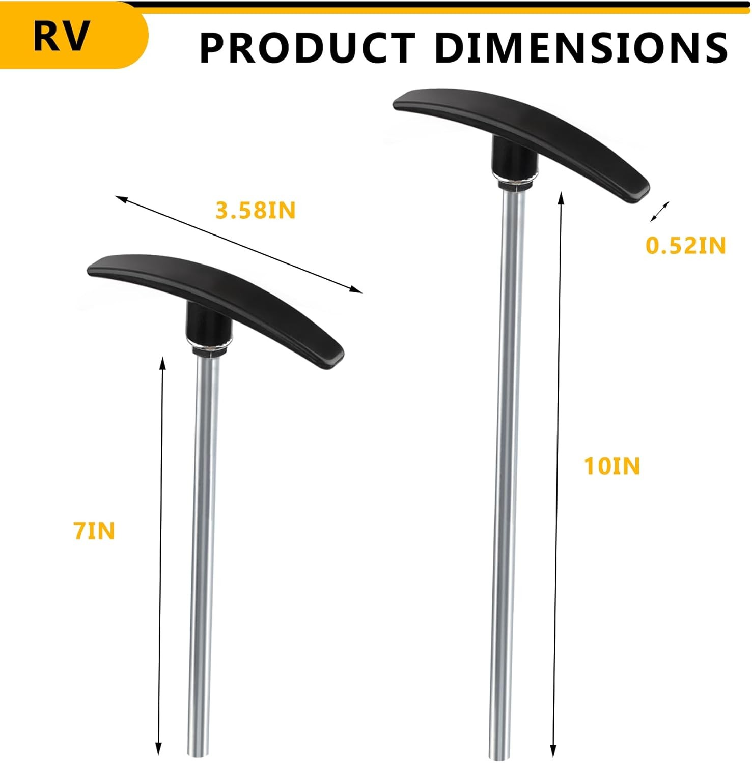 RV Sewer Waste Valve Extension Rod 7″&10″,rv Black Tank Pull Valve Handle Replac
