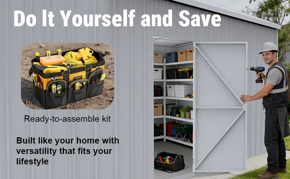 23x46FT Steel Garage Shed Building Metal Warehouse Storage w/ Roll Up Doors