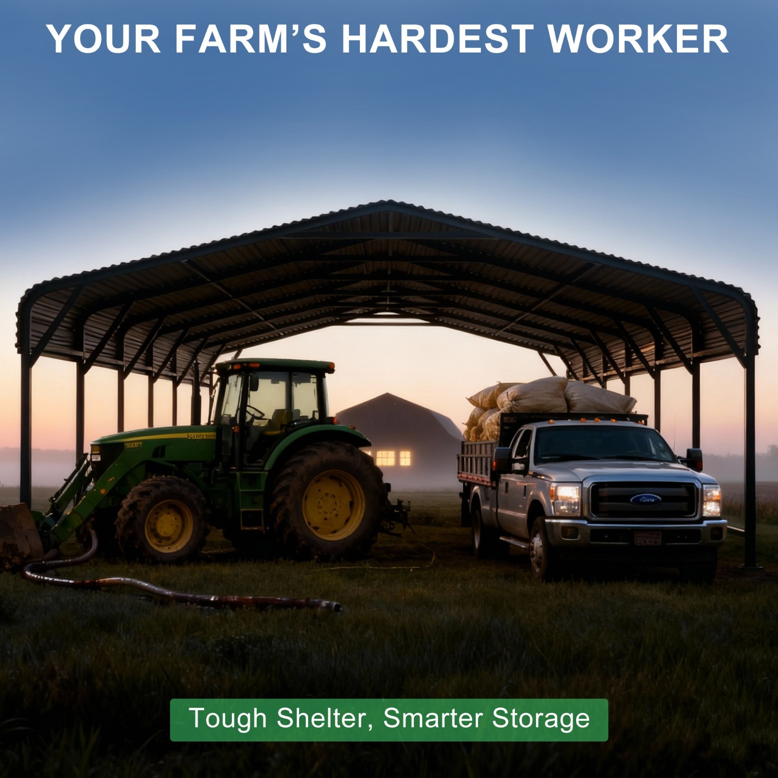 PABIMIA 20×30 FT Heavy-Duty Metal Carport, Outdoor Galvanized Steel Shelter