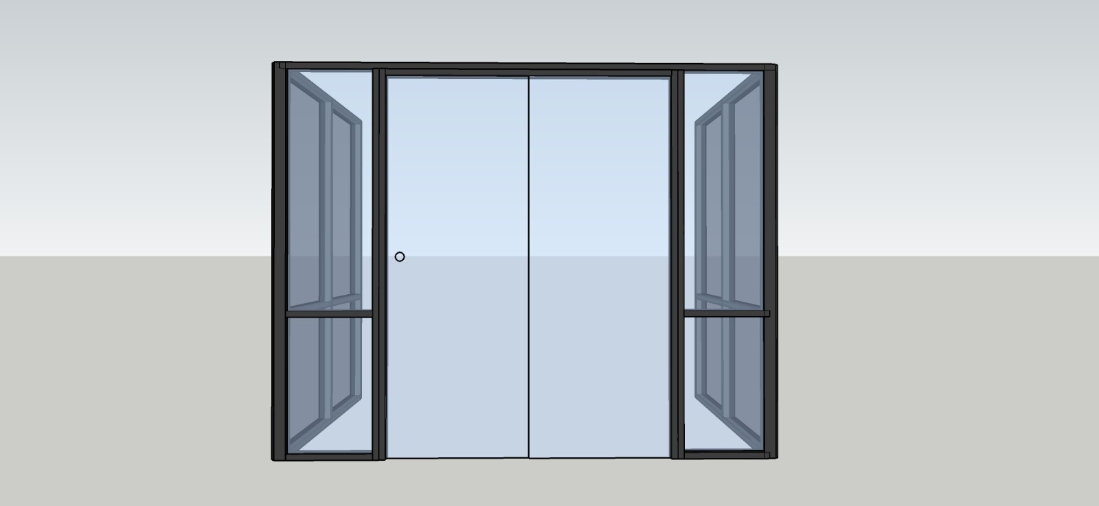 CGP Single-Slide Door System, Glass Aluminum 3-Wall 10’x7’x7’x8′, Black