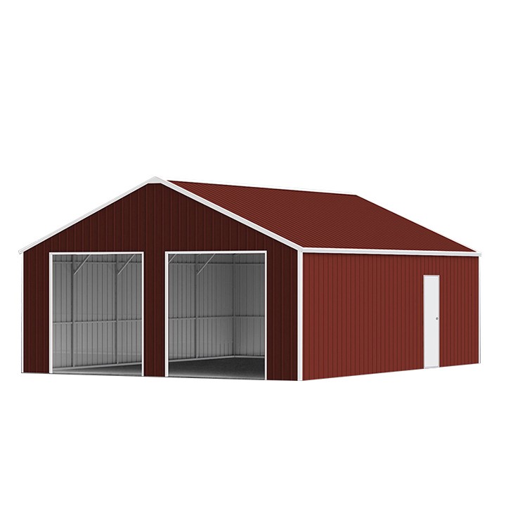 25x33FT 14-Gauge Steel Garage Barn Dual Doors