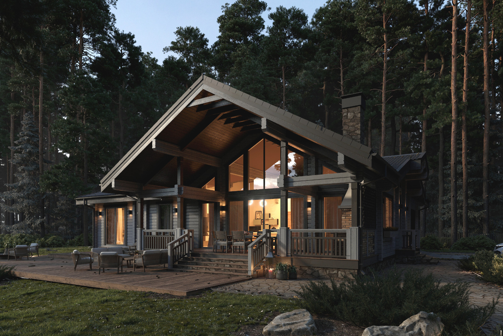 LUXURY PREFABRICATED LOG CABIN HOME KIT 3476 ft² / 323m² – DISCOUNT CARD 3% off