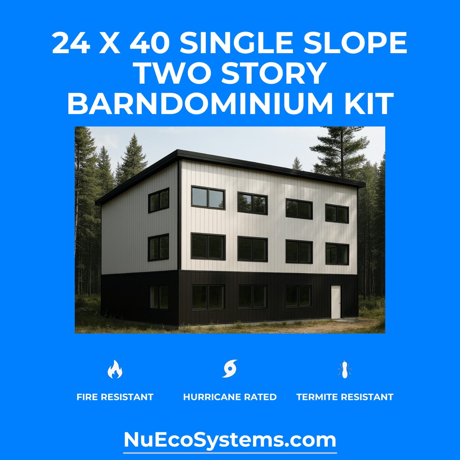 Brand New Kit Design It’s Our 30 x 35 Modern Single Slope Barndominium or Cabin