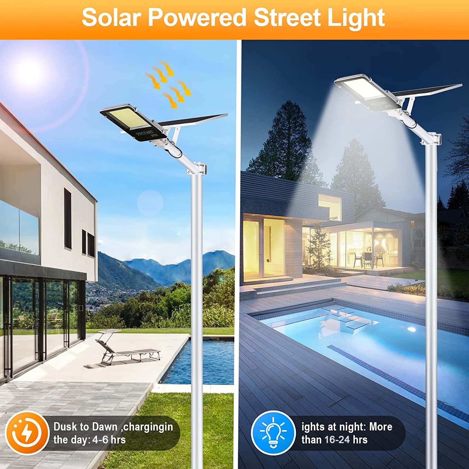 Commercial 2000W Solar Street Lights Outdoor Solar Light for Parking Lots Garage