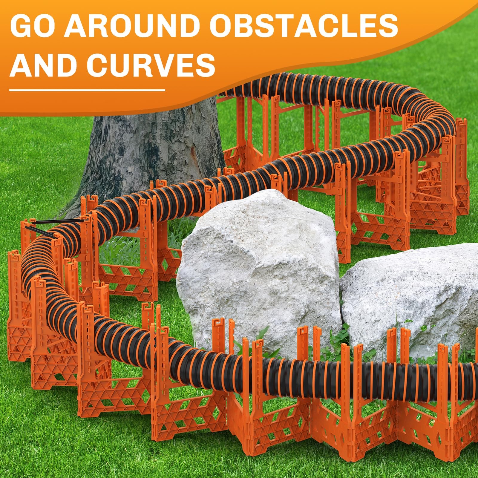 10 Ft RV Sewer Hose Support Blaze Orange Camper Drain Hose Stand