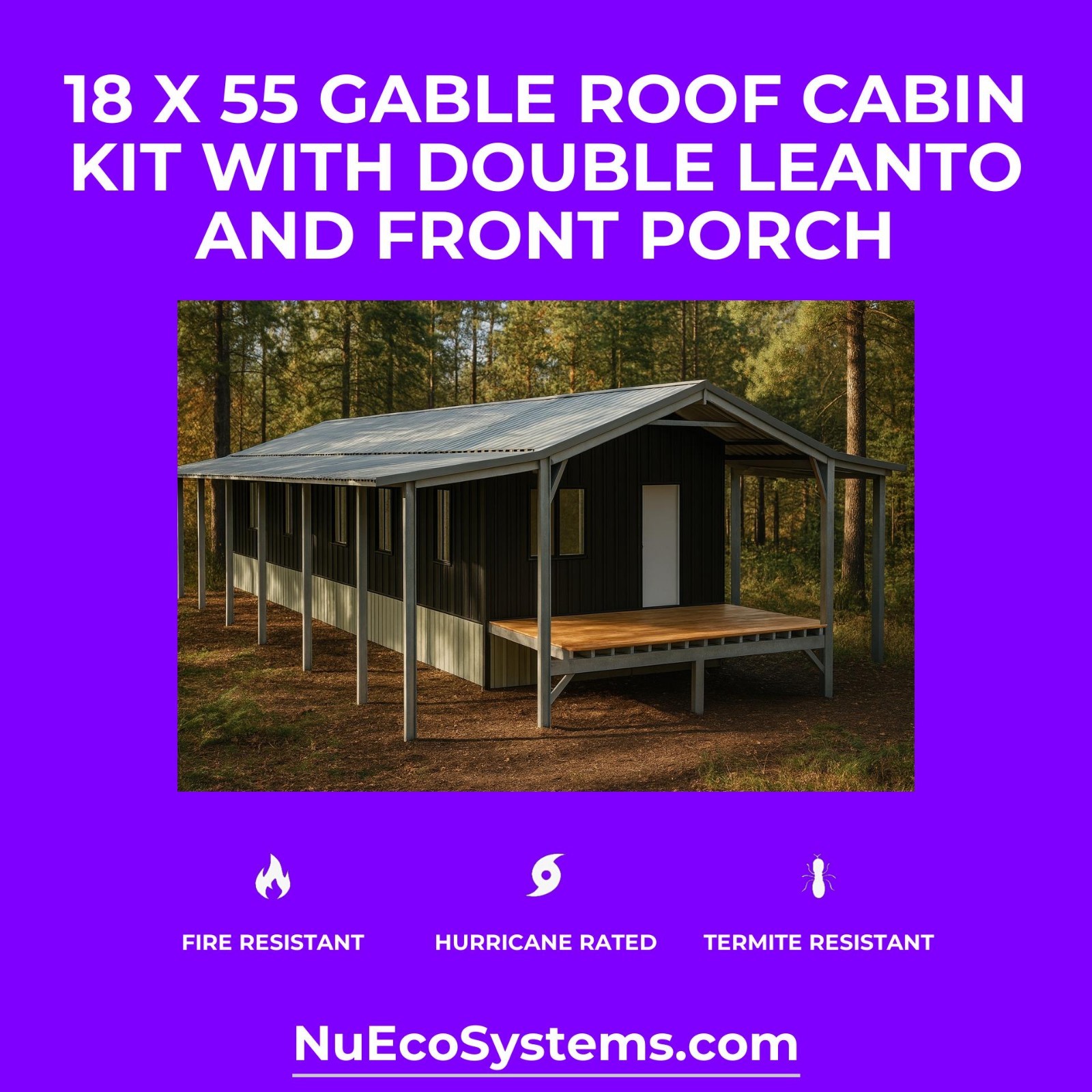 ARIZONA FIRE RESISTANT 30 X 30 GALVANIZED STEEL CABIN KIT