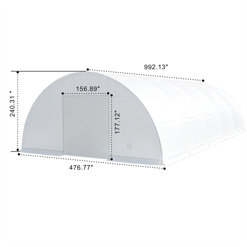 82x40x20FT Large Outdoor Equipment Shelter w/ Galvanized Steel Frame & PVC Cover
