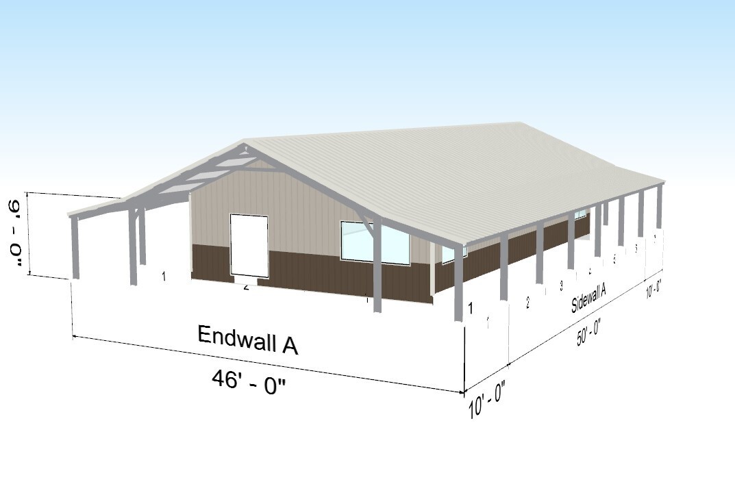 CALIFORNIA FIRE RESISTANT 30 X 50 COLD FORMED STEEL BARNDOMINIUM / HOUSE KIT