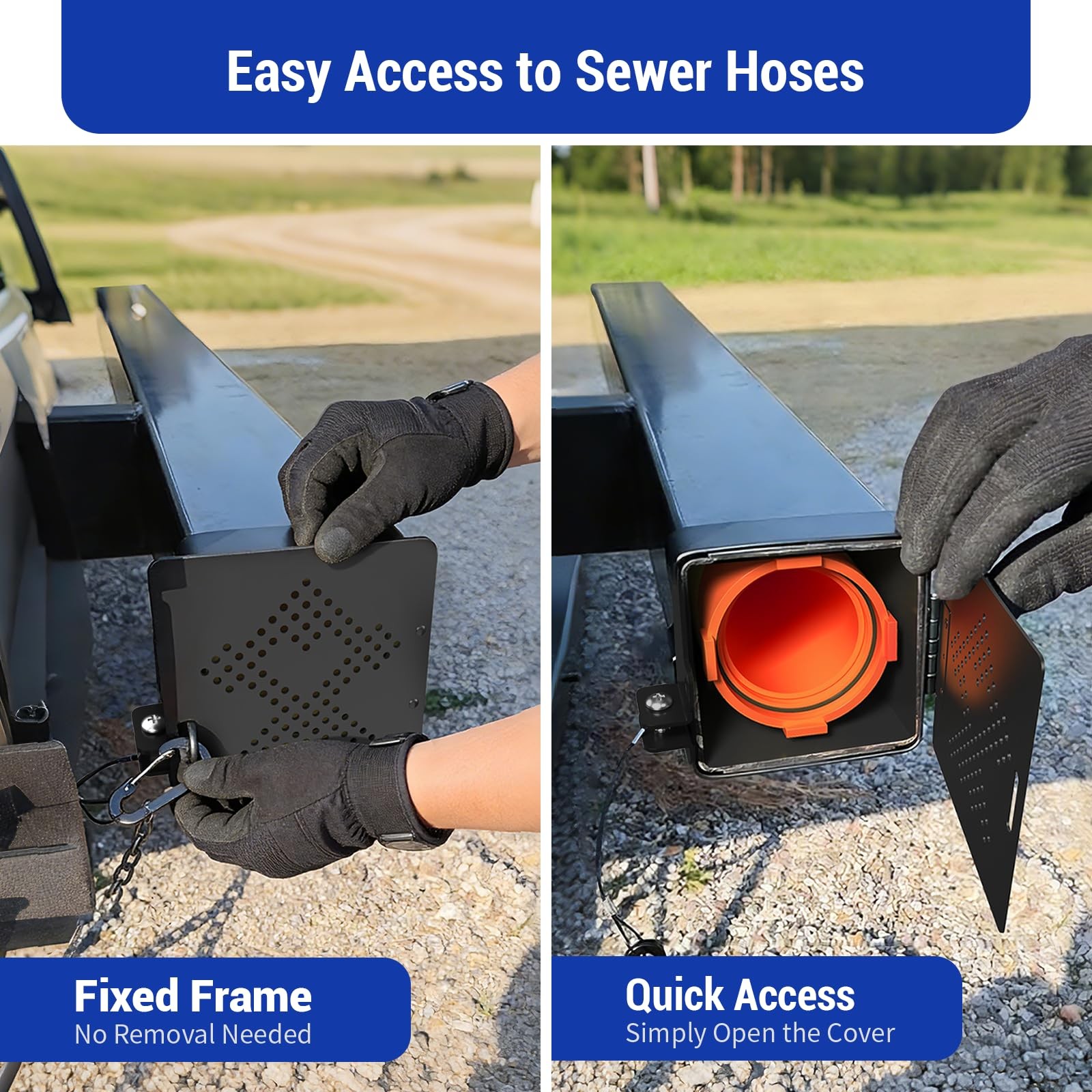 NAMEFOR RV Bumper End Cap 2 Pack, Fits Standard 4-Inch Square 4inch, Black