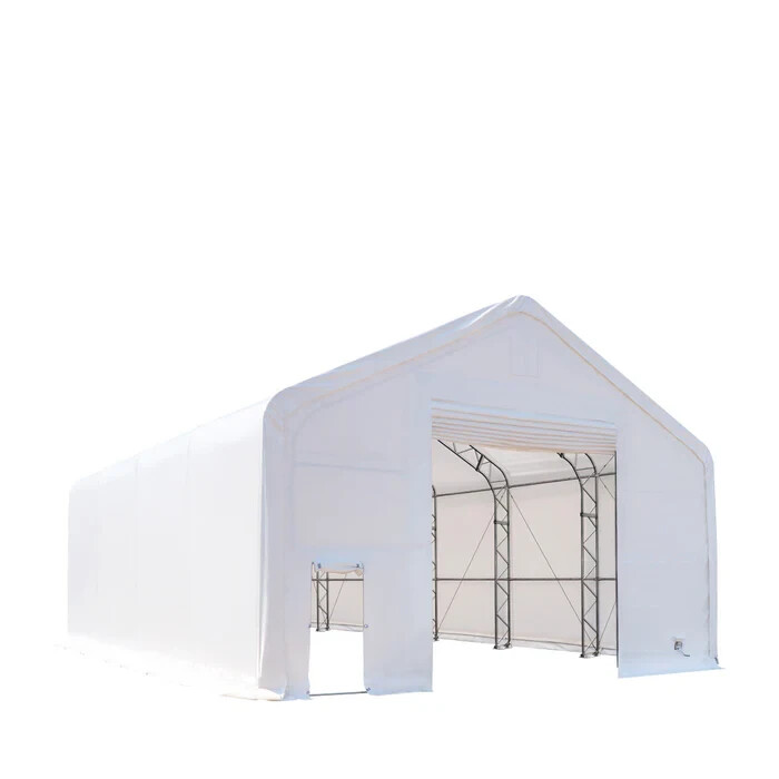 TMG Industrial 30′ x 40′ Dual Truss Storage Shelter w/ Heavy Duty 17oz PVC Cover