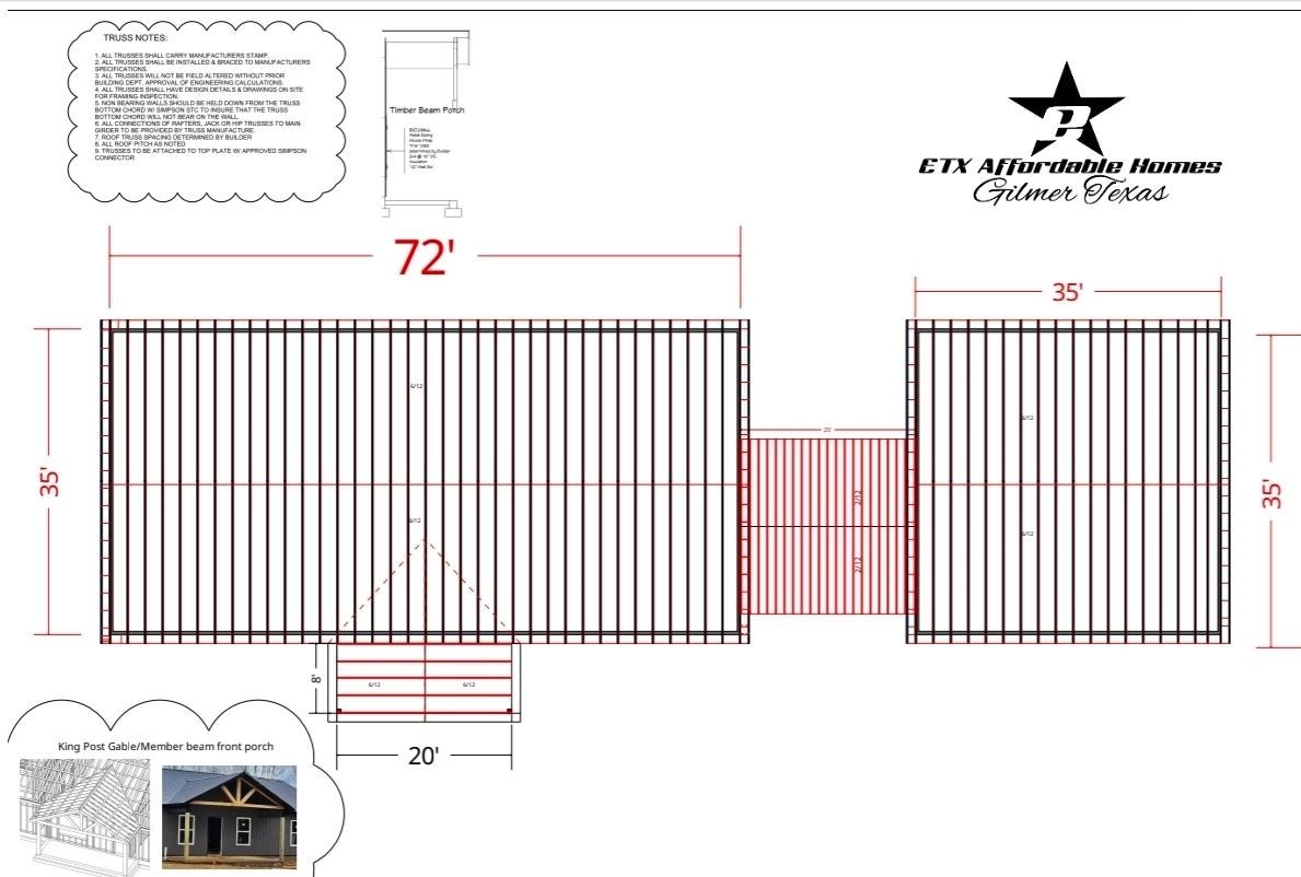 HOUSE KIT 4BED 3BATH 35×72 WITH Interior Framing & 35×35 Shop Wth Breezeway