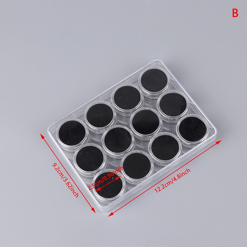 Transparent Round Gemstone Display Collection Storage Box Jewelry Gems Diamond