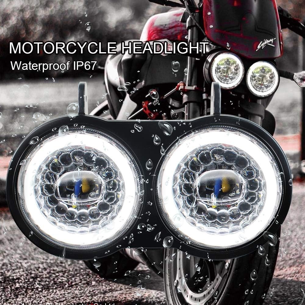 Buell XB Motorcycle LED Headlight Dual Halo White
