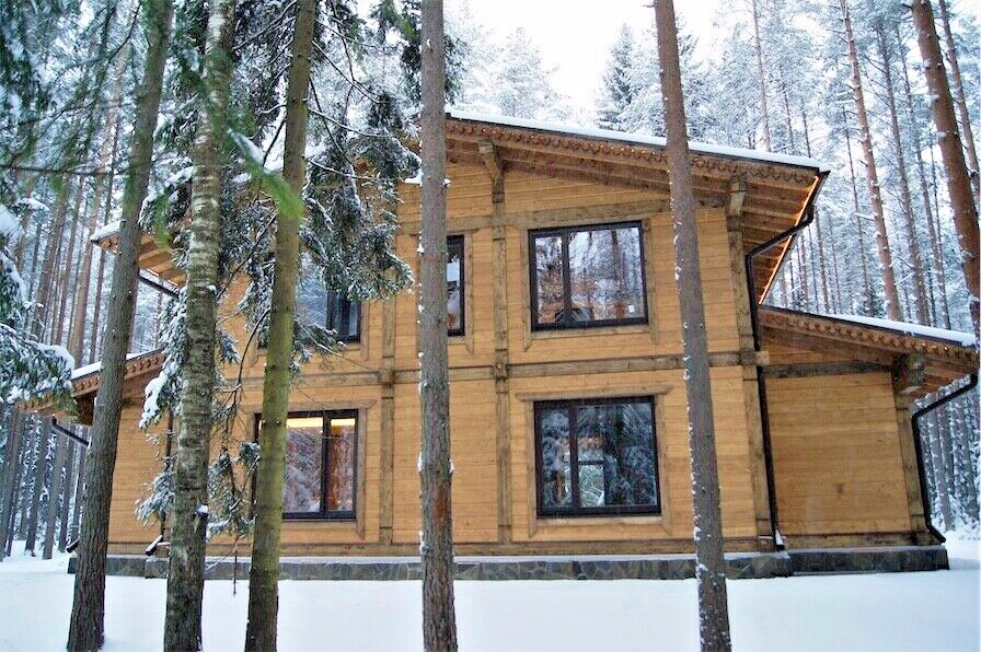 2 390 sq.ft PREFAB HEAVY TIMBER FRAME KIT WOOD HOUSE DIY BUILDING CABIN HOME GLT
