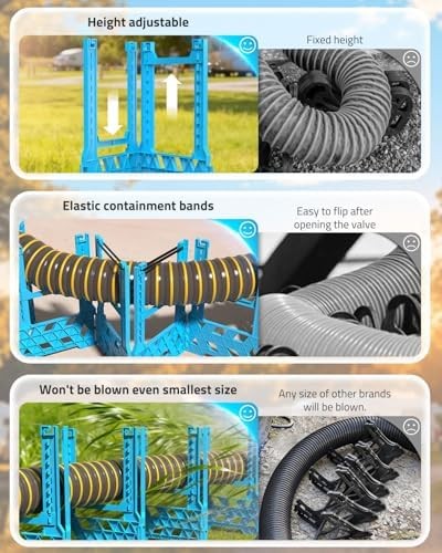 PAULINN 15FT RV Camper Sewer Hose Support, Height Adjustable Sewer Hose Support