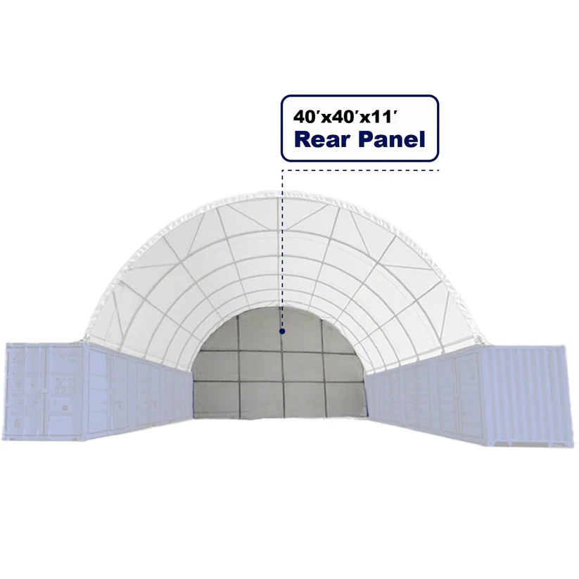 11oz Rear cover for Shipping Container Canopy Shelter 40’x40’x11′