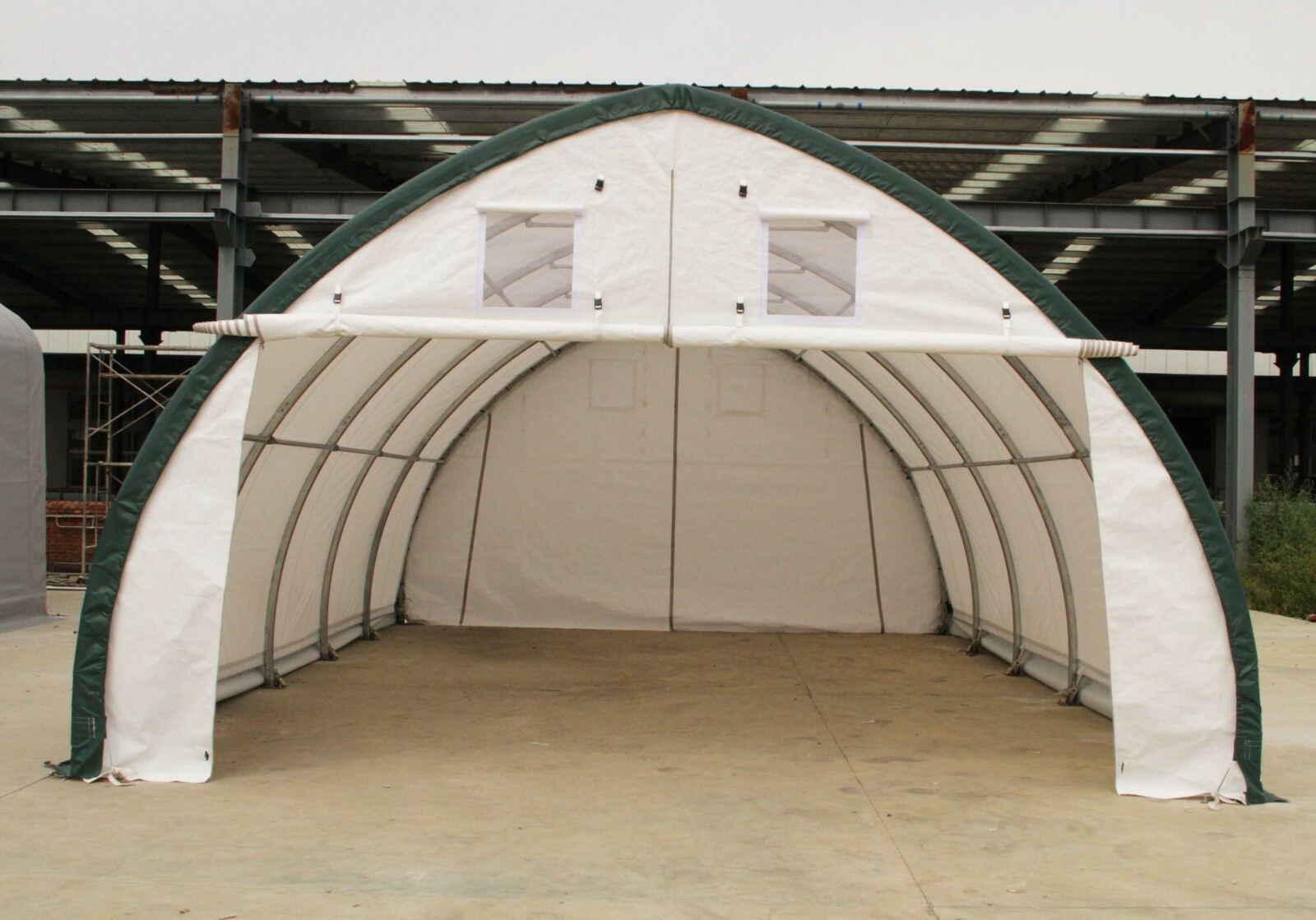 @@ NEW 20X42X12 OVAL TUBE SHELTER FABRIC COVERALL STORAGE BUILDING HOOP BARN