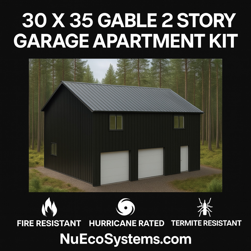 ADU KIT 30′ x 24′ x 19′ Tall Lightweight Galvanized Steel Garage & Apartment