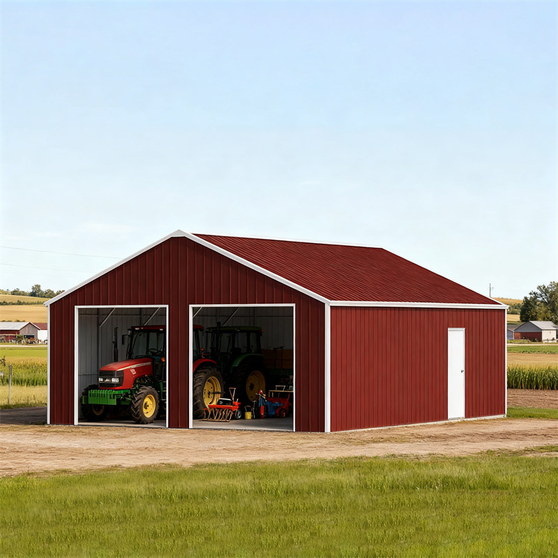 33x25ft Double Garage Steel Barn Shed Heavy Duty Galvanized Steel Storage Shed