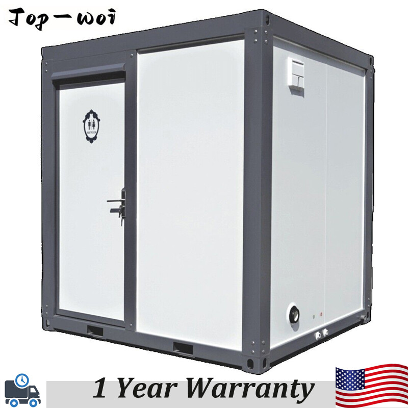 Portable Restroom Bathroom Mobile Toilet w/Shower Upgrade Acrylic Fanshaped Door