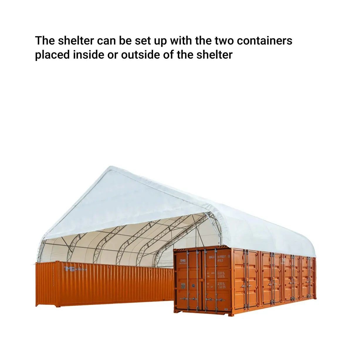 50x40ft Double Truss PVC Container Shelter 32oz Heavy Duty Cover Drop End
