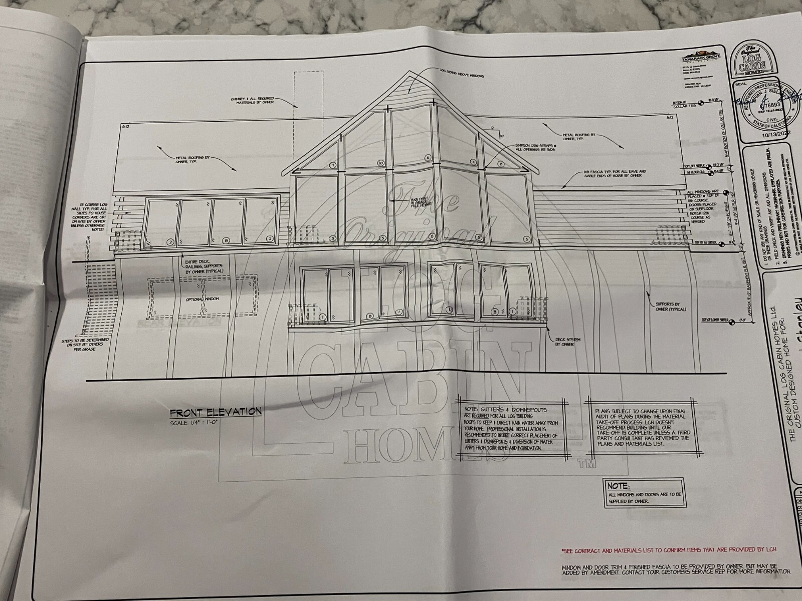 3000 sf Custom Log Home Kit with Fully Engineered Plans–Build It Anywhere!