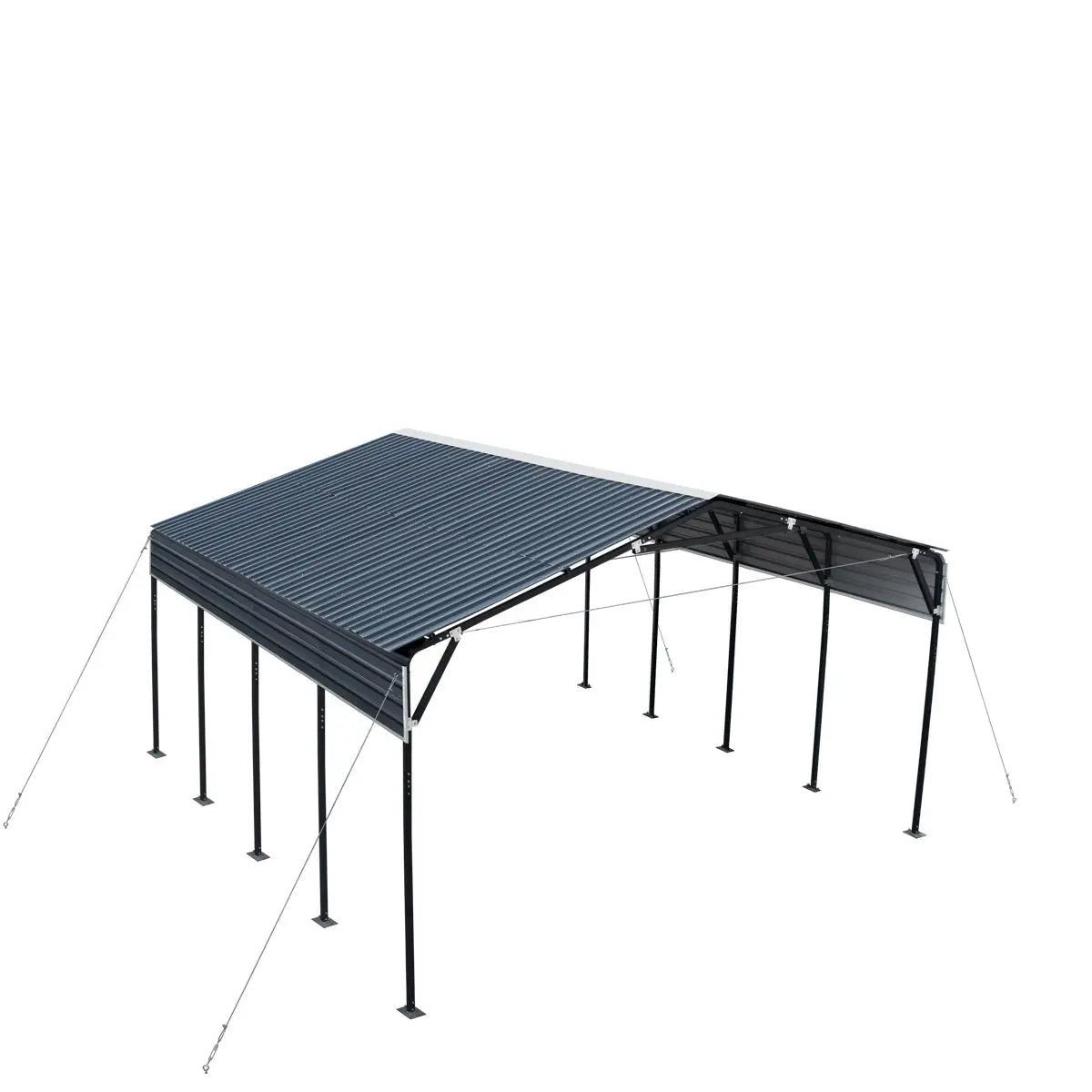 20x20ft Heavy-Duty Steel Carport, Powder-Coated