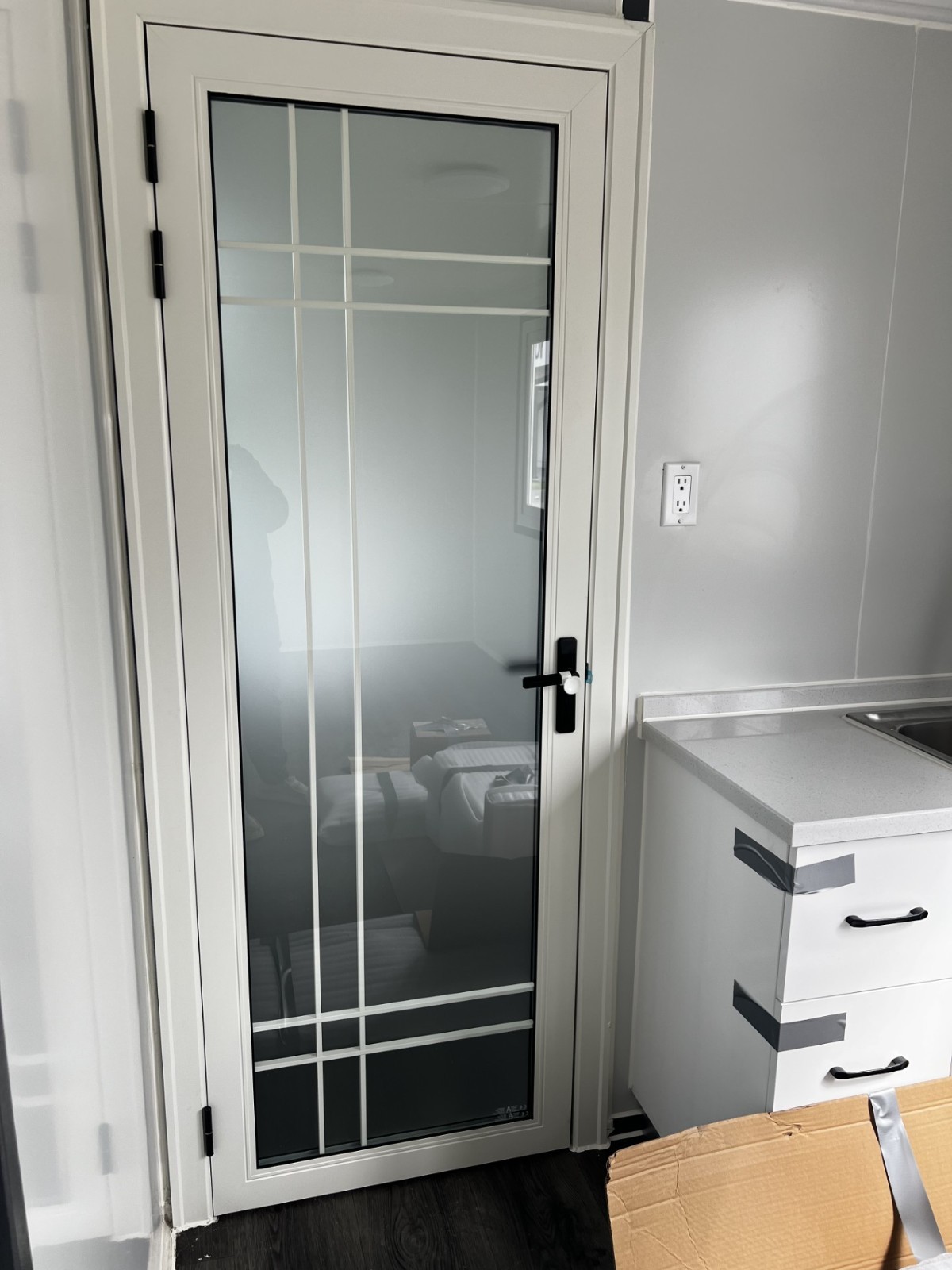 7ft x 20ft Portable Office/ Cabin with Bathroom/ Steel frame/Lockable Entry Door