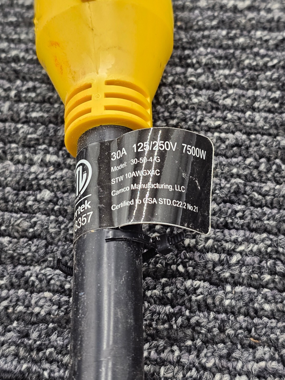 Camco Standard Female PowerGrip Generator Adapter 30A 125/250V 7500W 30-50-4-G