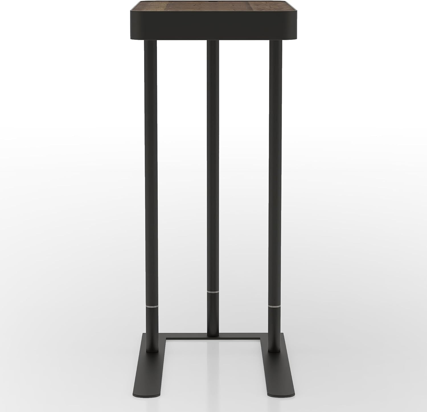 Soren Industrial 20 In. Metal C-Shaped Height Adjustable Side Table with Hidden