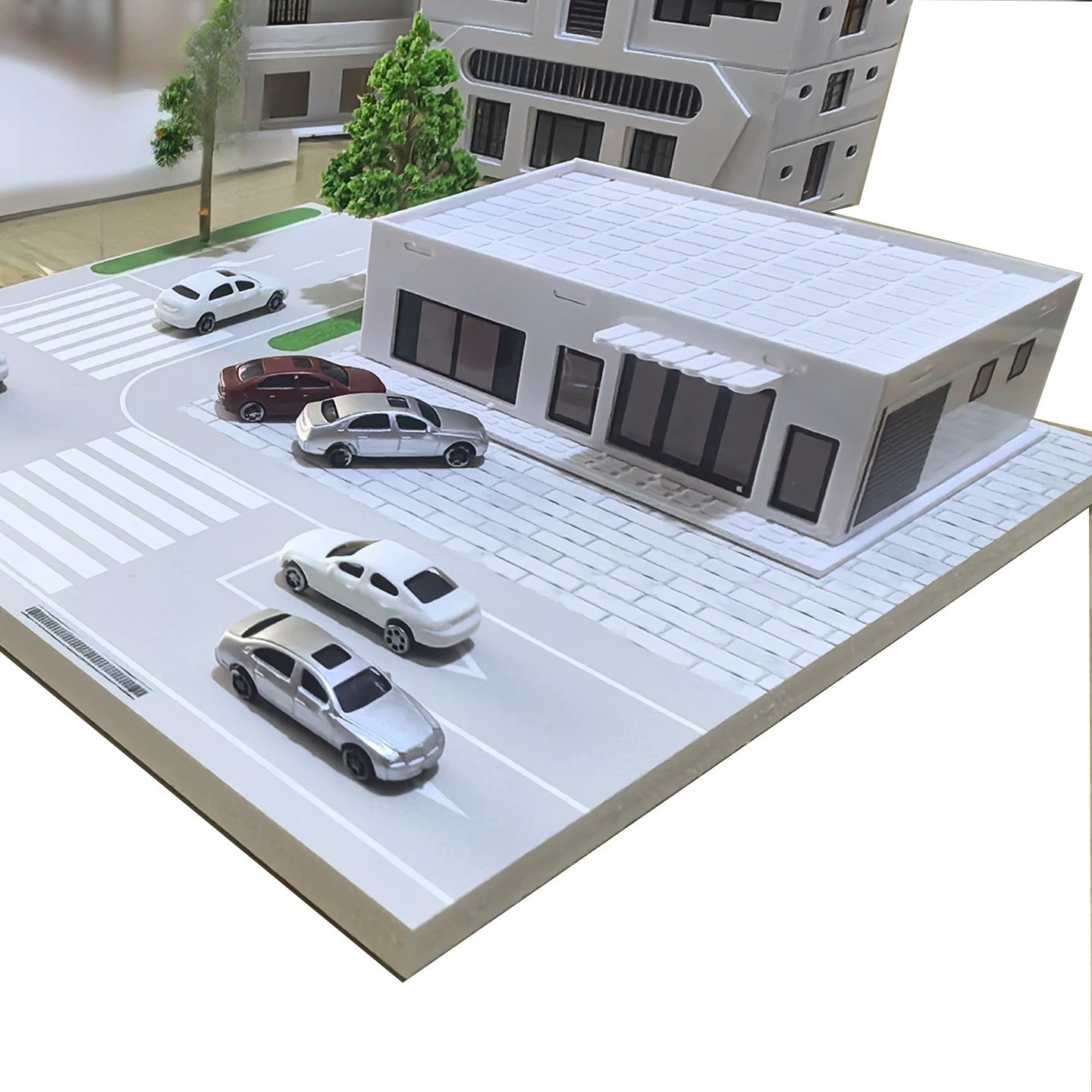 1/100 Diorama Road Street School Community Miniature Buildings Model Ornaments