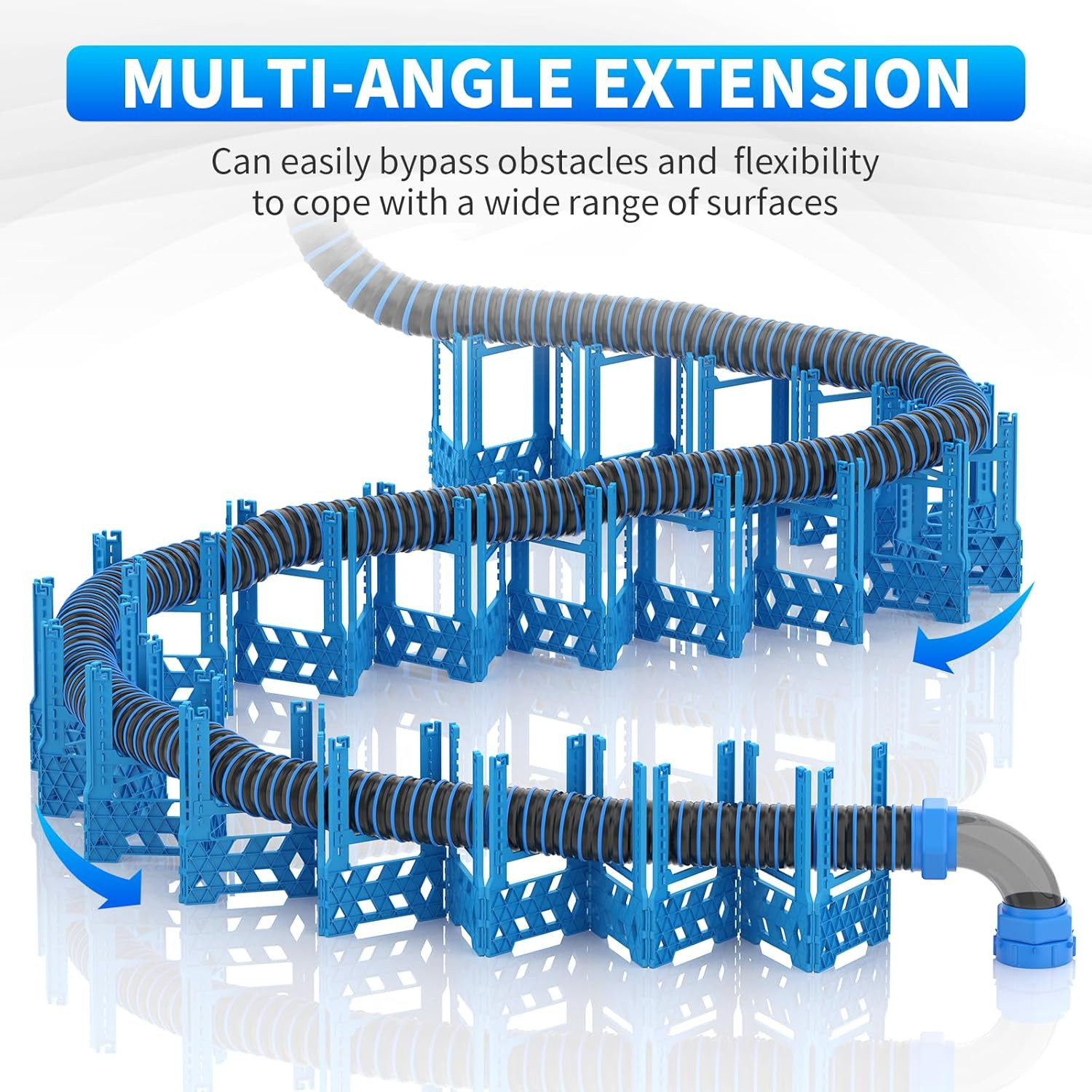 RV Sewer Hose Support 10FT with Secure Rubber Band & Carry Strap, RV Sewer Hose