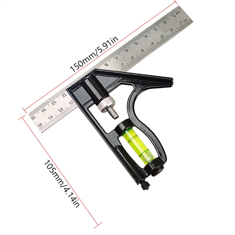 Angle Square Measuring Tools Set Precise Adjustable Combination Spirit Level