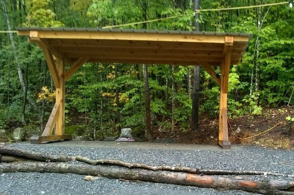 Timber frame outdoor kitchen / retail / shade space. Temp or perm. 6′ x 13′ base