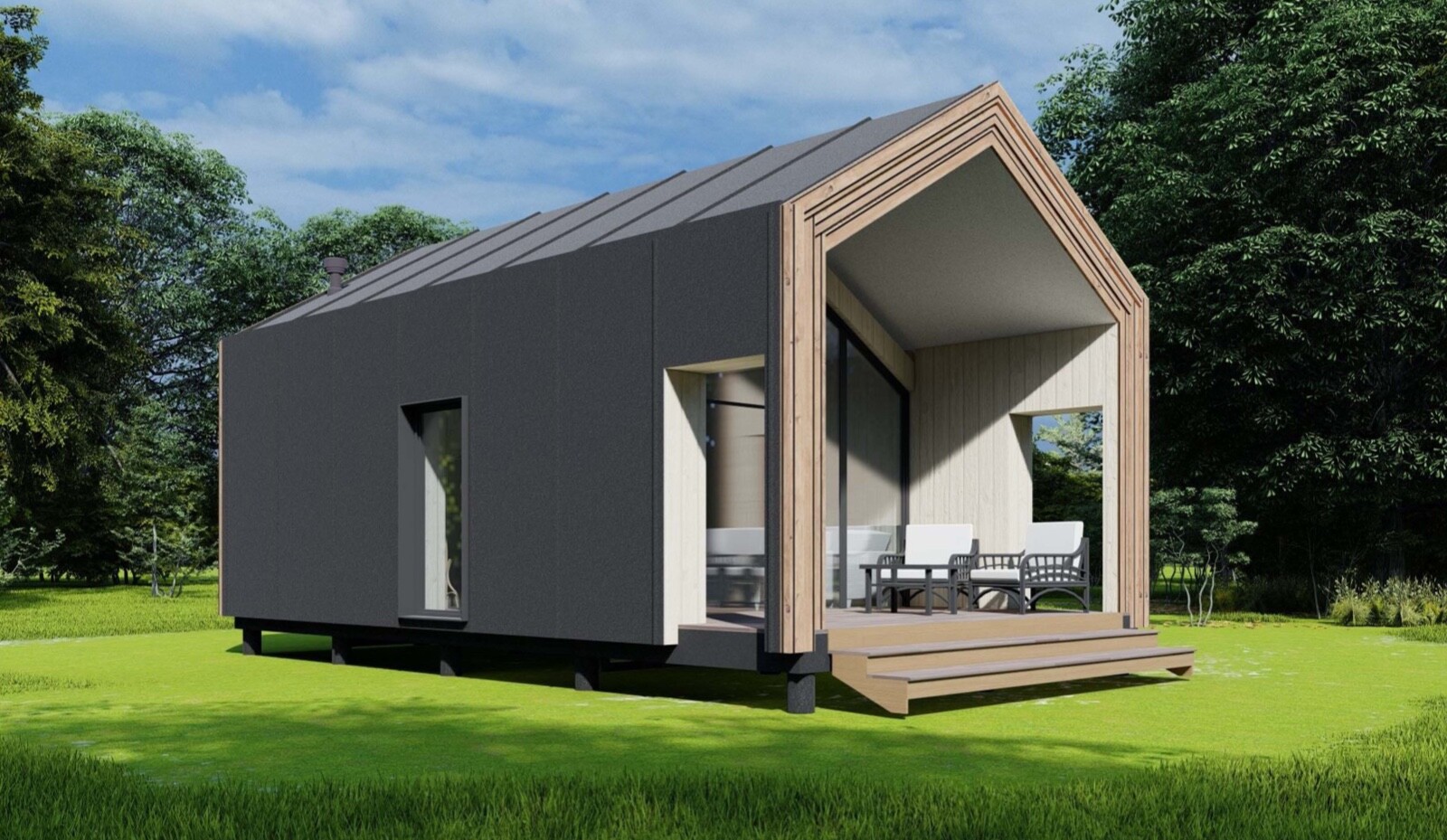 364 sg.ft SOLID PLYWOOD HOUSE KIT #PW-30 WOOD PREFAB DIY KIT BUILDING CABIN HOME