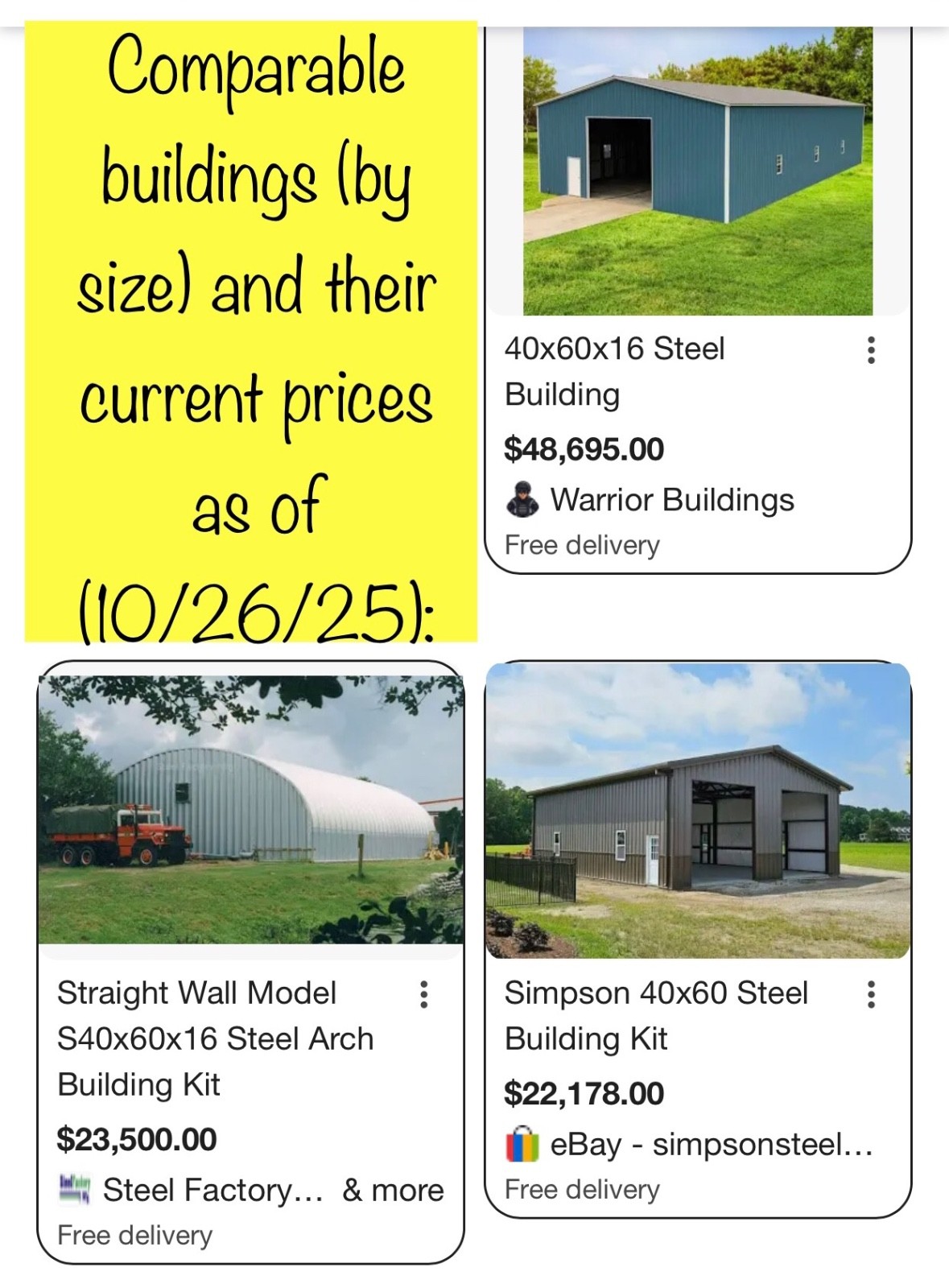 Still on Skids, 2,400 sq ft, 40x60x16 Steel Building kit